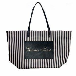Victoria's Secret Striped Tote Bag Pink Black